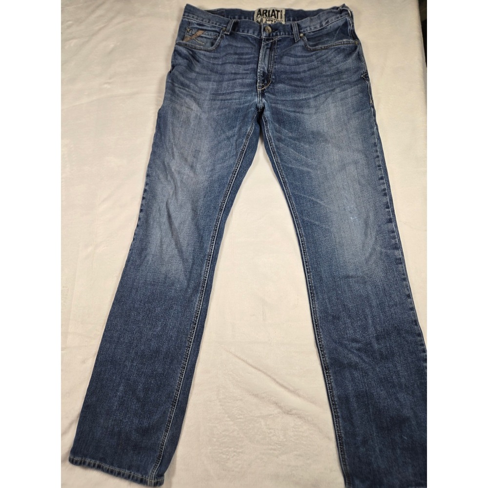 Ariat M4 Low Rise Boot Cut Jeans Mens 34x36 Medium Wash Blue Denim  Cowboy